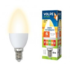 VOLPE 10214 LED-C37-6W/WW/E14/FR/O теплый белый