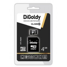 DIGOLDY 4GB microSDHC Class10 + адаптер SD