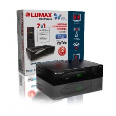 LUMAX DV3208HD DVB-T2/C/WiFi/КИНОЗАЛ LUMAX (500 фильмов)/MEGOGO/IPTV/Dolby Digital/дисплей, металл