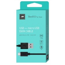 BORASCO Дата-кабель USB - microUSB 2А 1М черный (20542)