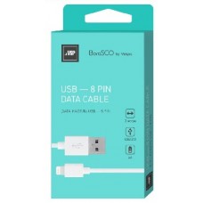 BORASCO Дата-кабель USB - 8 Pin 2А 2М белый (21972)