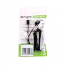 EXPLOYD EX-K-223 Дата-кабель USB - 8 Pin 1.5М пружина чёрный