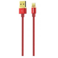 OLMIO DELUXE USB 2.0 - LIGHTNING, 1м, 2.1A, красный (38850)