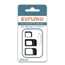 EXPLOYD EX-AD-398 CLASSIC Восстановитель SIM 3 в 1 с устройством для извлечения SIM чёрный