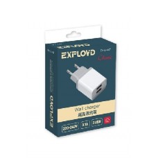 EXPLOYD EX-Z-447 Сетевое ЗУ 2.1А+1А 2хUSB Classic белый