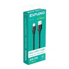 EXPLOYD EX-K-492 Дата-кабель USB - microUSB 1М Classic круглый чёрный