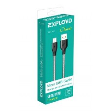 EXPLOYD EX-K-493 Дата-кабель USB - microUSB 1М Classic круглый серый