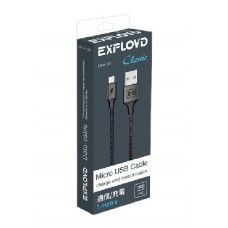 EXPLOYD EX-K-501 Дата-кабель USB - microUSB 1М Classic круглый чёрный