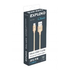 EXPLOYD EX-K-503 Дата-кабель USB - microUSB 1М Classic круглый золотой