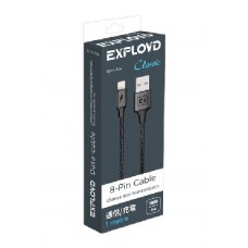 EXPLOYD EX-K-504 Дата-кабель USB - 8 Pin 1М Classic круглый чёрный