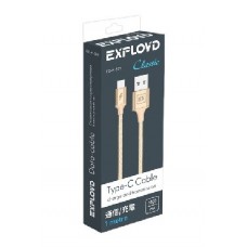 EXPLOYD EX-K-509 Дата-кабель USB - TYPE-C 1М Classic круглый золотой