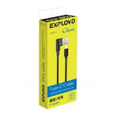 EXPLOYD EX-K-514 Дата-кабель USB - TYPE-C 1М Classic круглый черный