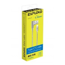 EXPLOYD EX-K-515 Дата-кабель USB - TYPE-C 1М Classic круглый серый