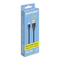 EXPLOYD EX-K-729 Дата-кабель USB - microUSB 0.2М Power Bank Classic круглый чёрный