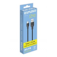 EXPLOYD EX-K-733 Дата-кабель USB - TYPE-C 0.2М Power Bank Classic круглый чёрный