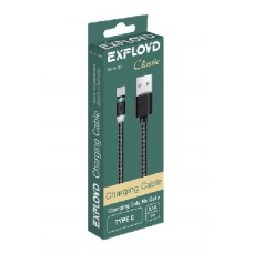 EXPLOYD EX-K-786 Кабель USB - TYPE-C 1М 2.1A зарядка Magnetic Classic круглый чёрный