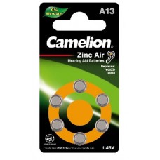 CAMELION ZA13 BL-6 Mercury Free (A13-BP6(0%Hg), батарейка для слуховых аппаратов, 1.4 V,280mAh)