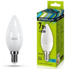 ERGOLUX LED-C35-7W-E14-4K (Эл.лампа светодиодная Свеча 7Вт E14 4500K 172-265В)