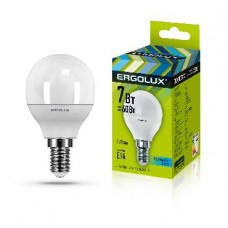 ERGOLUX LED-G45-7W-E14-4K (Эл.лампа светодиодная Шар 7Вт E14 4500K 172-265В)