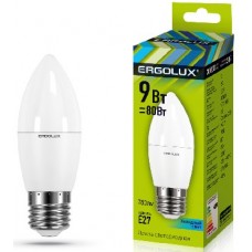 ERGOLUX LED-C35-9W-E27-4K (Эл.лампа светодиодная Свеча 9Вт E27 4500K 172-265В)