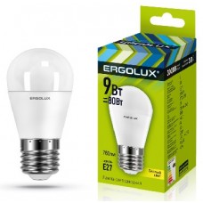 ERGOLUX LED-G45-9W-E27-3K (Эл.лампа светодиодная Шар 9Вт E27 3000K 172-265В)