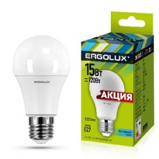 ERGOLUX LED-A60-15W-E27-4K (Эл.лампа светодиодная ЛОН 15Вт Е27 4500К 220-240В, ПРОМО)