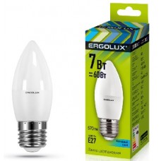 ERGOLUX LED-C35-7W-E27-4K (Эл.лампа светодиодная Свеча 7Вт E27 4500K 172-265В)