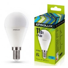 ERGOLUX LED-G45-11W-E14-4K (Эл.лампа светодиодная Шар 11Вт E14 4500K 172-265В)