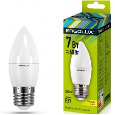 ERGOLUX LED-C35-7W-E27-3K (Эл.лампа светодиодная Свеча 7Вт E27 3000K 172-265В)