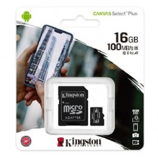 KINGSTON 16GB SDHC CANVAS SELECT PLUS UHS-I Class 10 U1 A1 (SDCS2/16GB) с адаптером
