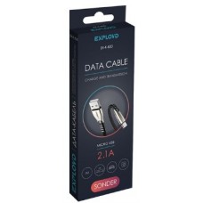 EXPLOYD EX-K-830 Дата-кабель USB - microUSB 1М 2.1A SONDER плоский чёрный