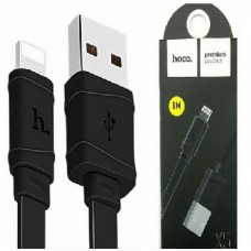 HOCO X5 Дата-кабель USB - Lightning 1М 2.4A круглый черный