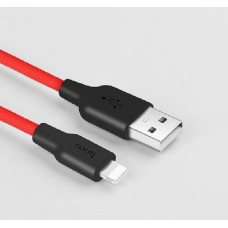 HOCO X21 USB (m)-Lightning (m) 1.0м 2.0A силикон красный черный