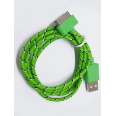 MOBILEPLUS (MP-97208) USB КАБ ТКАНЬ 30PIN 1М зеленый