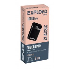 EXPLOYD EX-PB-909 10000mAh 2хUSB 2.1A чёрный Slim Classic