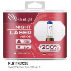 CLEARLIGHT Лампа H11 12V-55W NIGHT LASER VISION +200% LIGHT (MLH11NLV200)