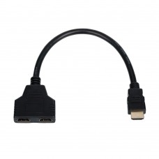 ATCOM (AT0901) Кабель-разветвитель HDMI(m) - 2xHDMI(f) 0.1М пакет