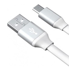 AKAI CBL210W Дата-кабель USB - microUSB 2А 1М плоский белый