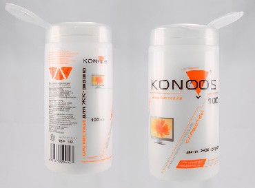 KONOOS (05561) KBF-100 Салфетки для ЖК-экранов в банке, 100 шт. (12)