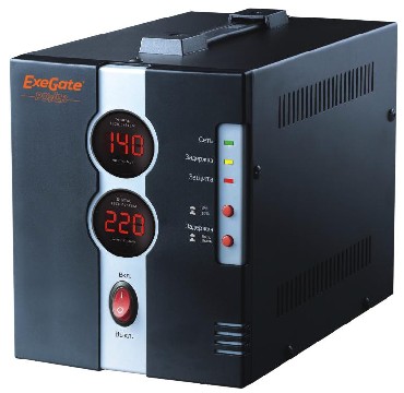EXEGATE (259018) POWER DCR-2000D (диапазон 140...260В, 2 розетки )