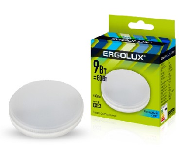 ERGOLUX LED-GX53-9W-GX53-4K (Эл.лампа светодиодная 9Вт GX53 4500К 172-265В)