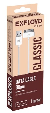 EXPLOYD EX-K-806 USB - 30-pin для Apple i4 iPad круглый белый 1М 1A Classic