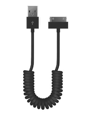 MOBILEPLUS (MP-96799) USB КАБ ВИТОЙ 30PIN 1М черный
