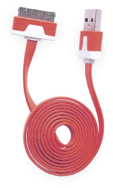 MOBILEPLUS (MP-96898) USB КАБ ПЛОСКИЙ 30PIN 1М красный