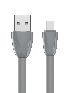 MOBILEPLUS (MP-95693) USB КАБ ПЛОСК TYPE-C 2,4А,1М серый