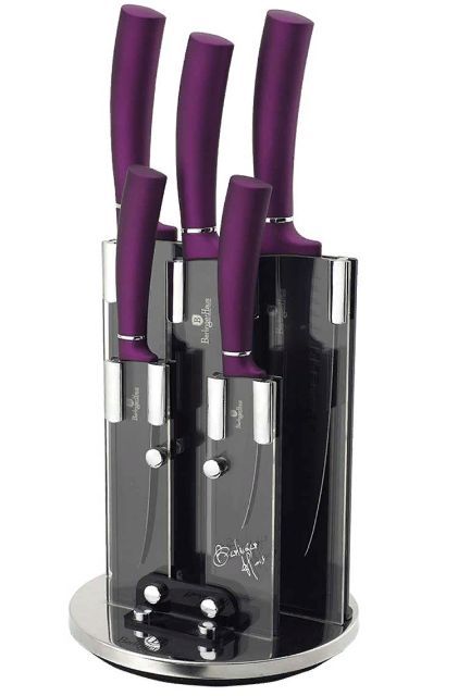 BERLINGER HAUS BH-2529 Purple Edition Metallic Line Набор ножей на подставке 6 пр.